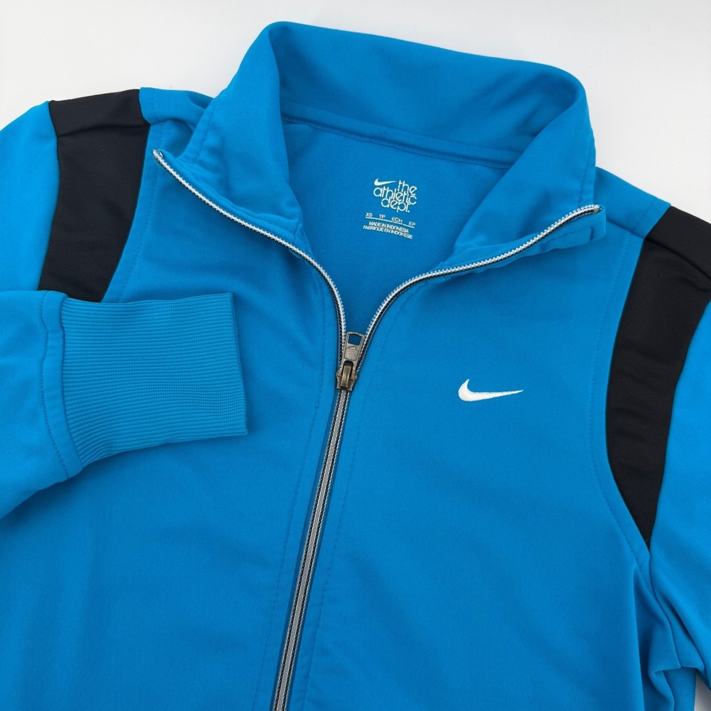 Nike‎ Athletic Women Track Jacket Blue Black Athletic Full Zip Sportswear XS